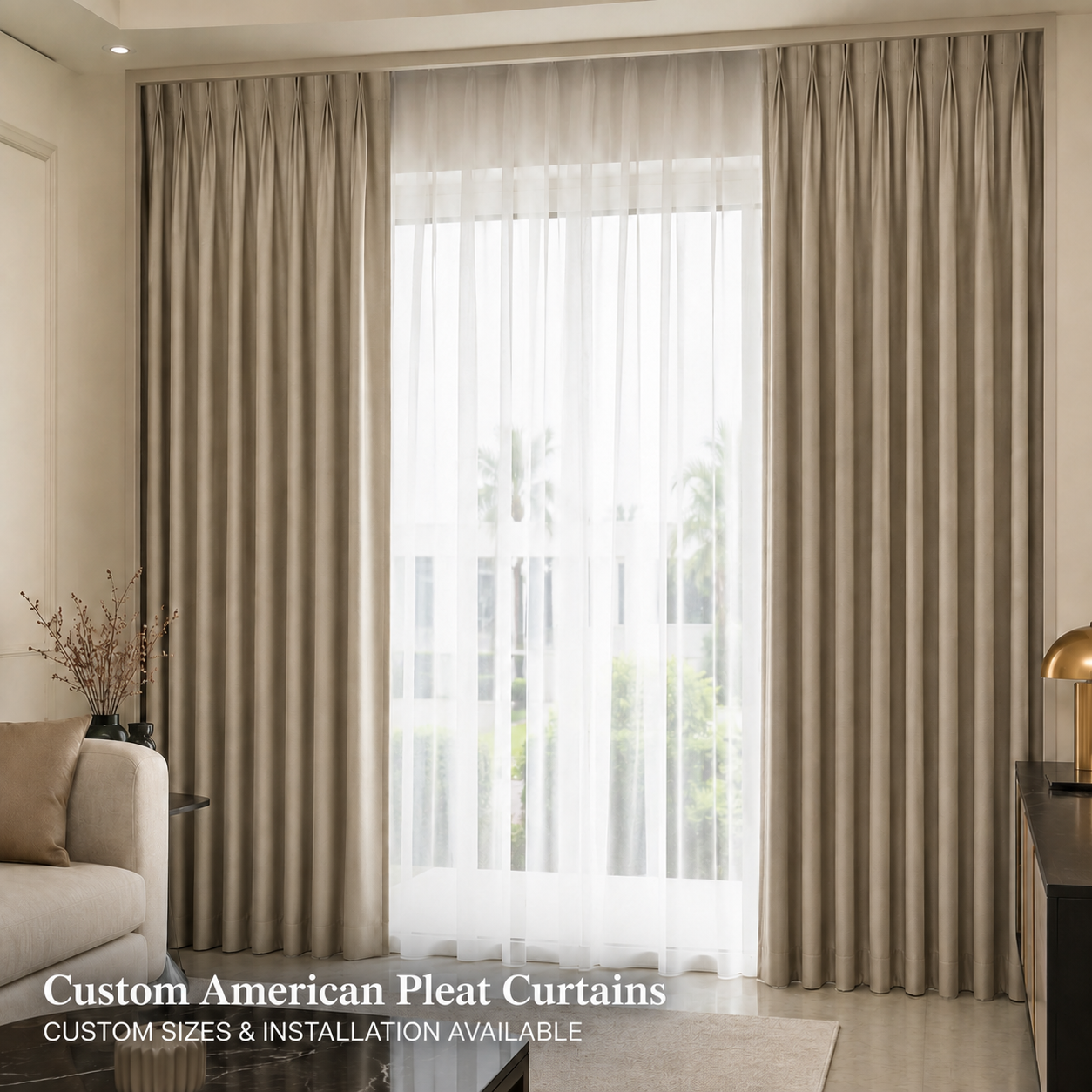 Custom American Pleat Curtains